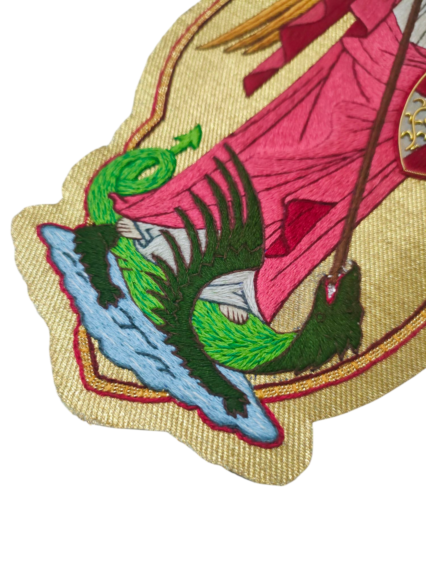 Hand-Embroidered St. Michael Appliqué for Catholic Vestments & Religious Items
