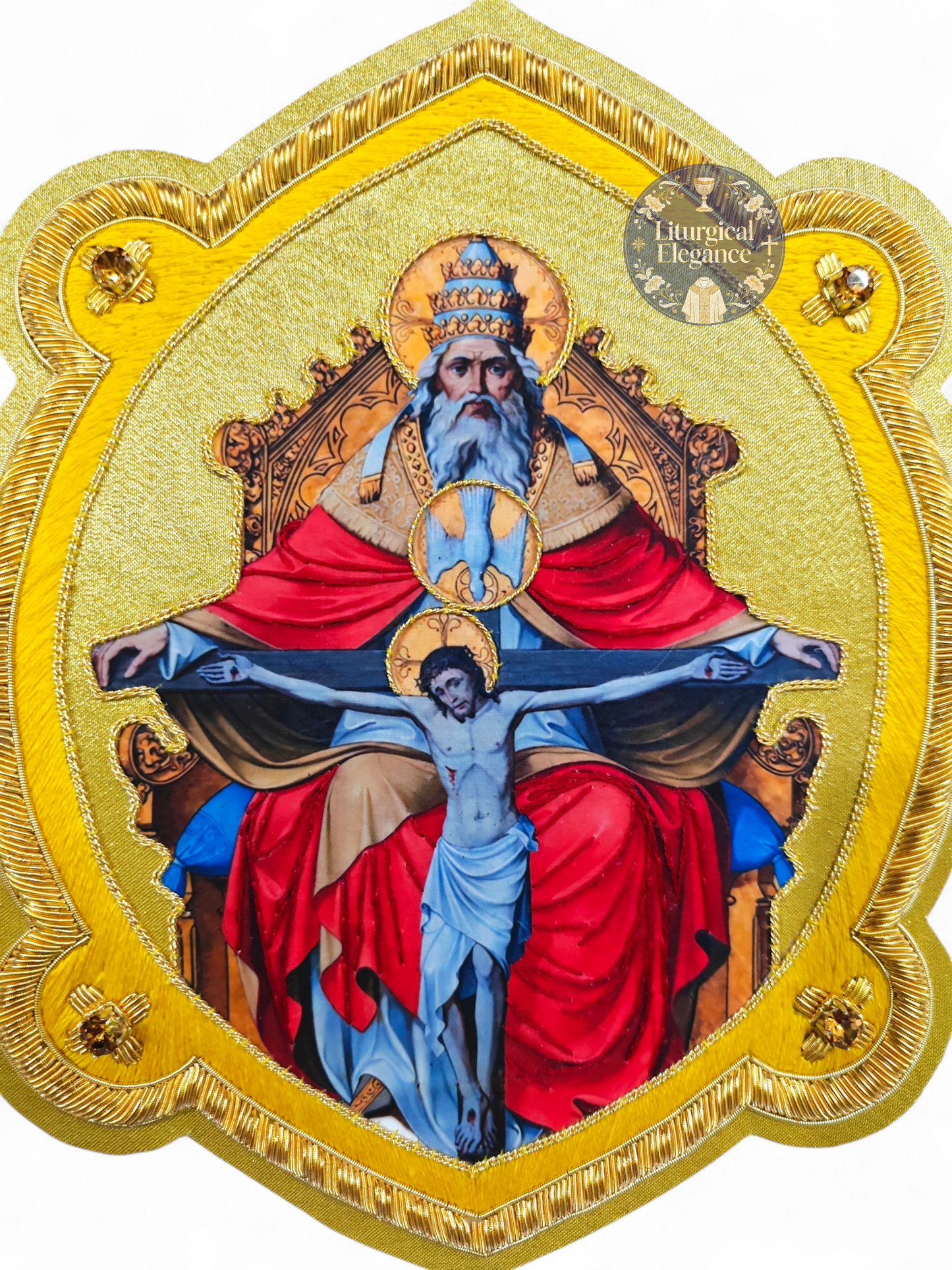 Holy Trinity Applique | Hand Embroidered & Printed Catholic Vestment Patch
