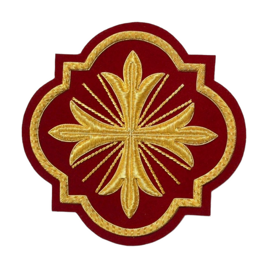 Liturgical Church Emblem – Hand-Embroidered Cross Appliqué