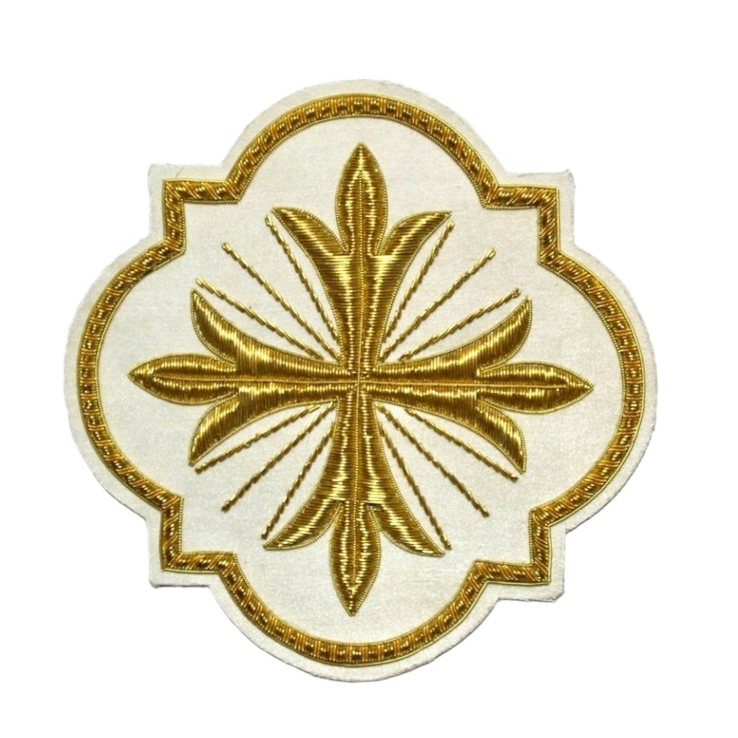 Liturgical Church Emblem – Hand-Embroidered Cross Appliqué