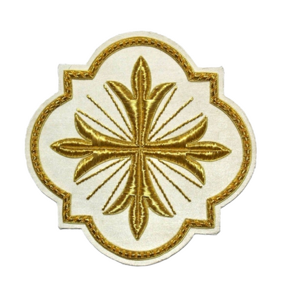 Liturgical Church Emblem – Hand-Embroidered Cross Appliqué