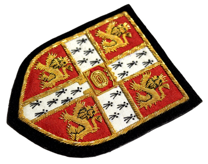 Hand-Embroidered Cambridge University Patch – Gold Bullion Wire Badge