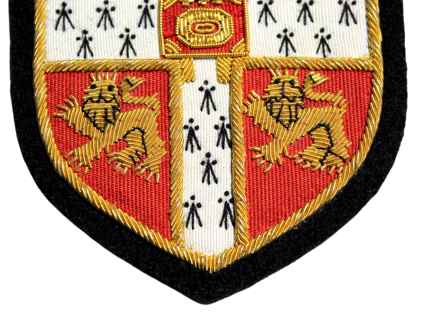 Hand-Embroidered Cambridge University Patch – Gold Bullion Wire Badge