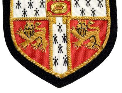 Hand-Embroidered Cambridge University Patch – Gold Bullion Wire Badge