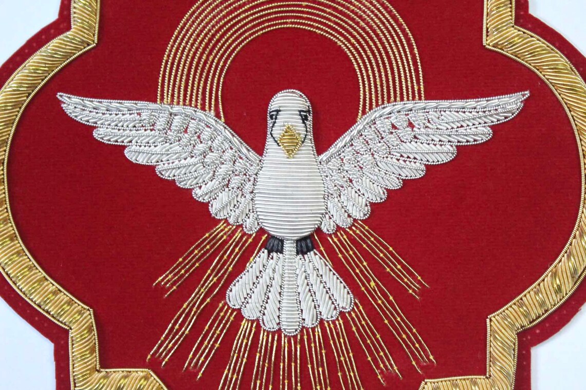 Holy Sprite Hand-Embroidered Liturgical Church Emblem – Sew-On Appliqué