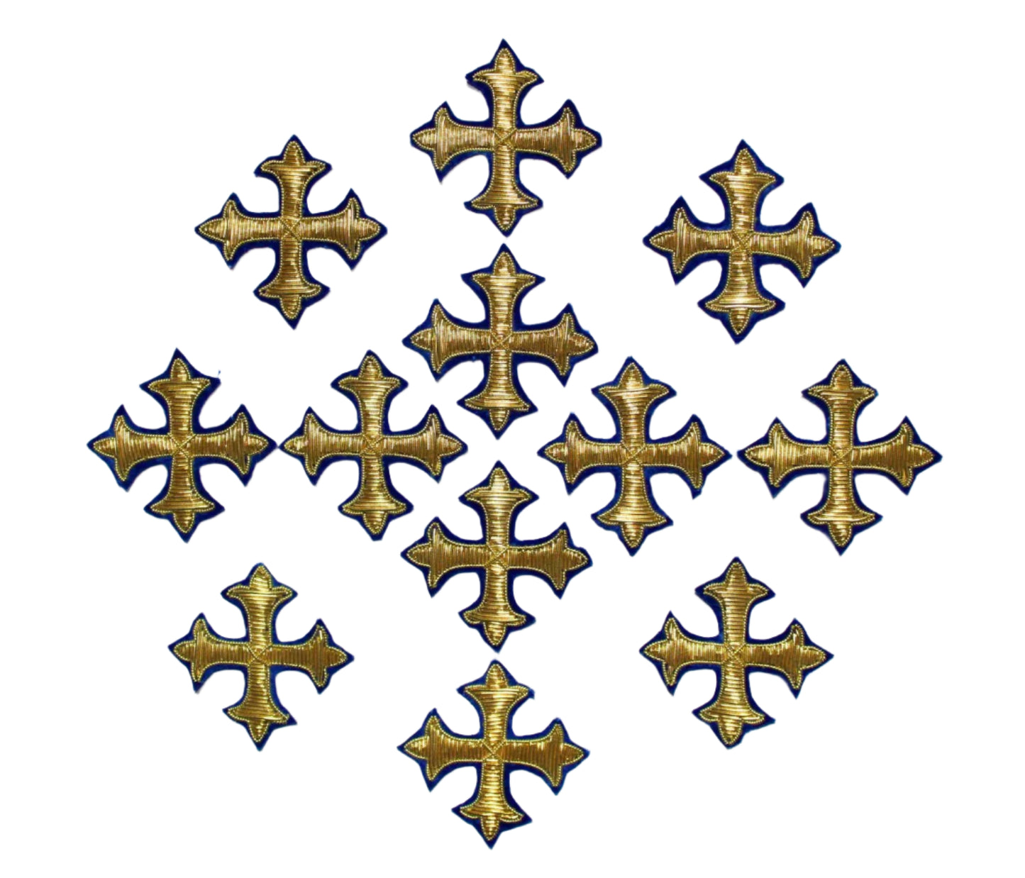 Hand-Embroidered Liturgical Cross Appliqué – Gold Bullion Wire