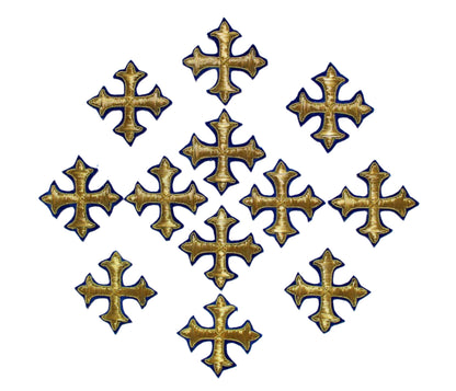 Hand-Embroidered Liturgical Cross Appliqué – Gold Bullion Wire