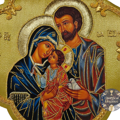 Hand Embroidered Holy Family Applique – Italian Gold Catholic Vestment