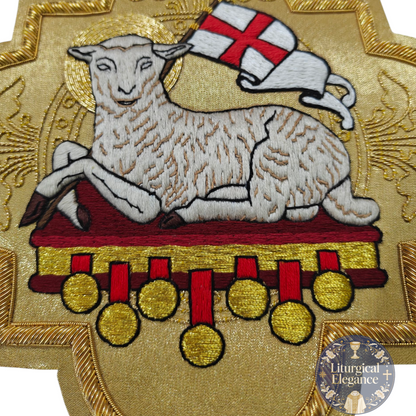 Agnus Dei Holy Lamb – Hand Embroidered Applique For Catholic Vestment Sew On