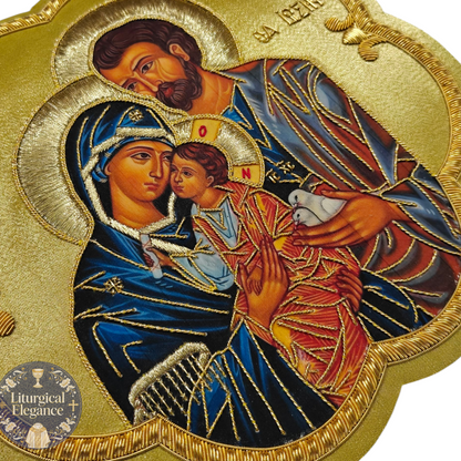 Hand Embroidered Holy Family Applique – Italian Gold Catholic Vestment