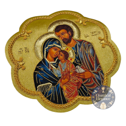 Hand Embroidered Holy Family Applique – Italian Gold Catholic Vestment