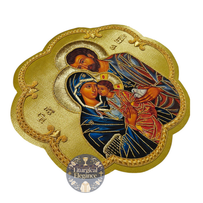 Hand Embroidered Holy Family Applique – Italian Gold Catholic Vestment