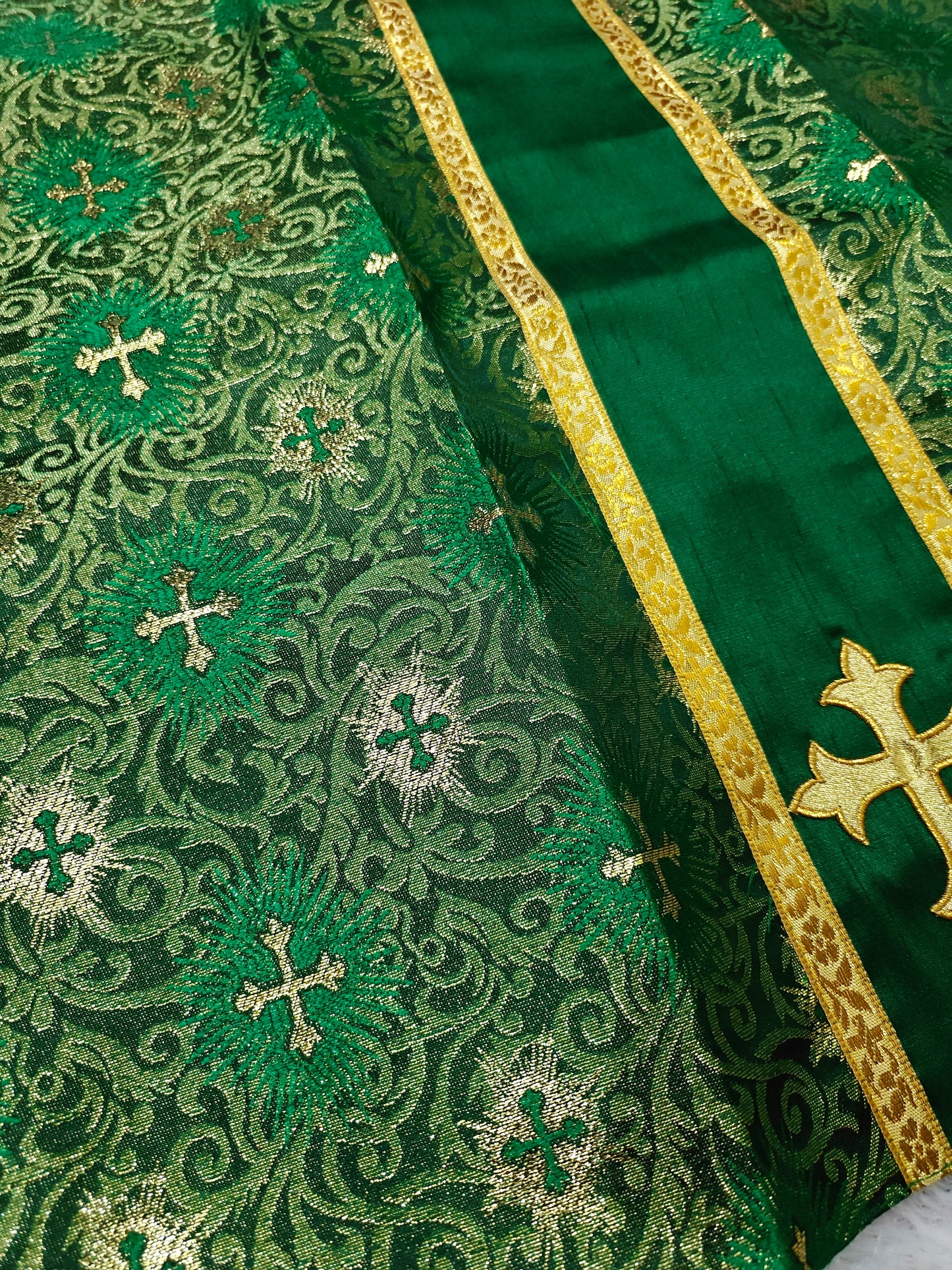 Set of 4 Silk Burse & Chalice Veil Sets – Embroidered Floral & Cross Design