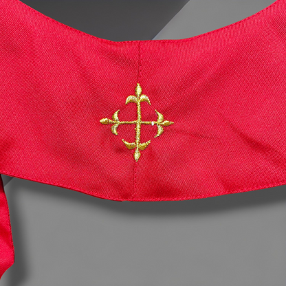 Priest Stole – Cross & Fish (Ichthys) Embroidery | Cross at Neck | Fringed Ends