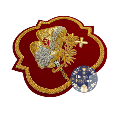Sacred Heart of Jesus & Immaculate Heart of Mary United – Hand Embroidered Gold