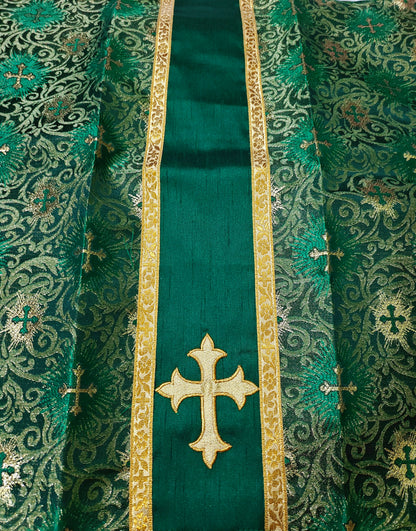 Set of 4 Silk Burse & Chalice Veil Sets – Embroidered Floral & Cross Design