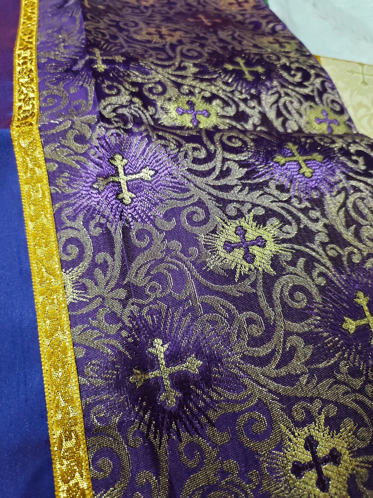 Set of 4 Silk Burse & Chalice Veil Sets – Embroidered Floral & Cross Design
