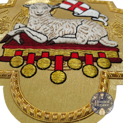 Agnus Dei Holy Lamb – Hand Embroidered Applique For Catholic Vestment Sew On