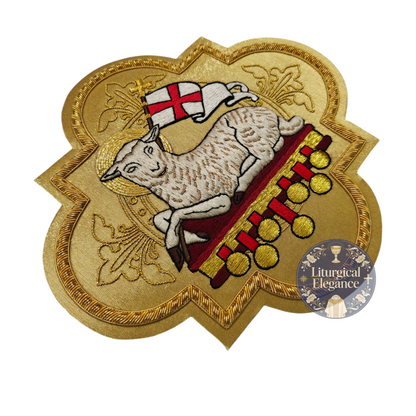 Agnus Dei Holy Lamb – Hand Embroidered Applique For Catholic Vestment Sew On