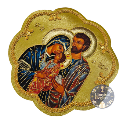 Hand Embroidered Holy Family Applique – Italian Gold Catholic Vestment
