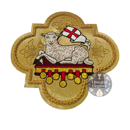 Agnus Dei Holy Lamb – Hand Embroidered Applique For Catholic Vestment Sew On