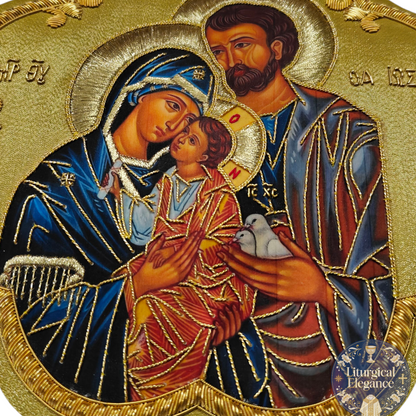 Hand Embroidered Holy Family Applique – Italian Gold Catholic Vestment