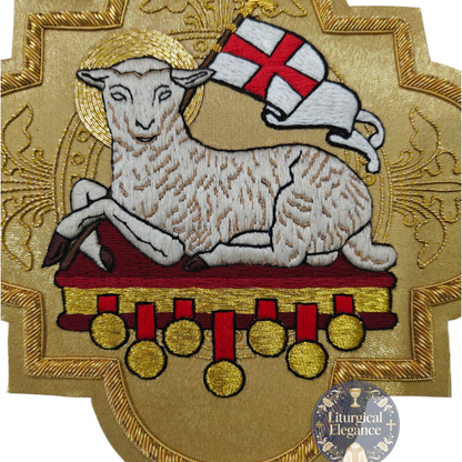 Agnus Dei Holy Lamb – Hand Embroidered Applique For Catholic Vestment Sew On