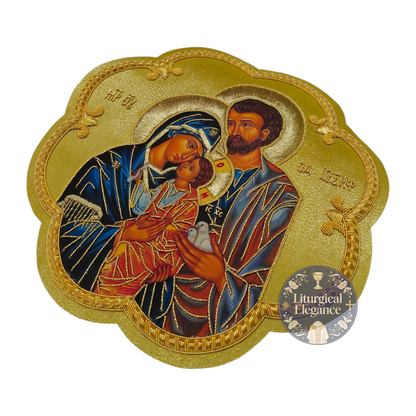 Hand Embroidered Holy Family Applique – Italian Gold Catholic Vestment