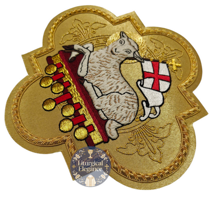 Agnus Dei Holy Lamb – Hand Embroidered Applique For Catholic Vestment Sew On