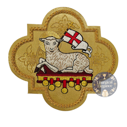 Agnus Dei Holy Lamb – Hand Embroidered Applique For Catholic Vestment Sew On
