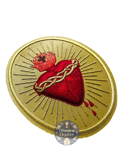 Sacred Heart of Jesus – Hand‑Embroidered Gold Bullion Appliqué
