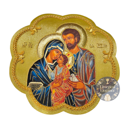 Hand Embroidered Holy Family Applique – Italian Gold Catholic Vestment